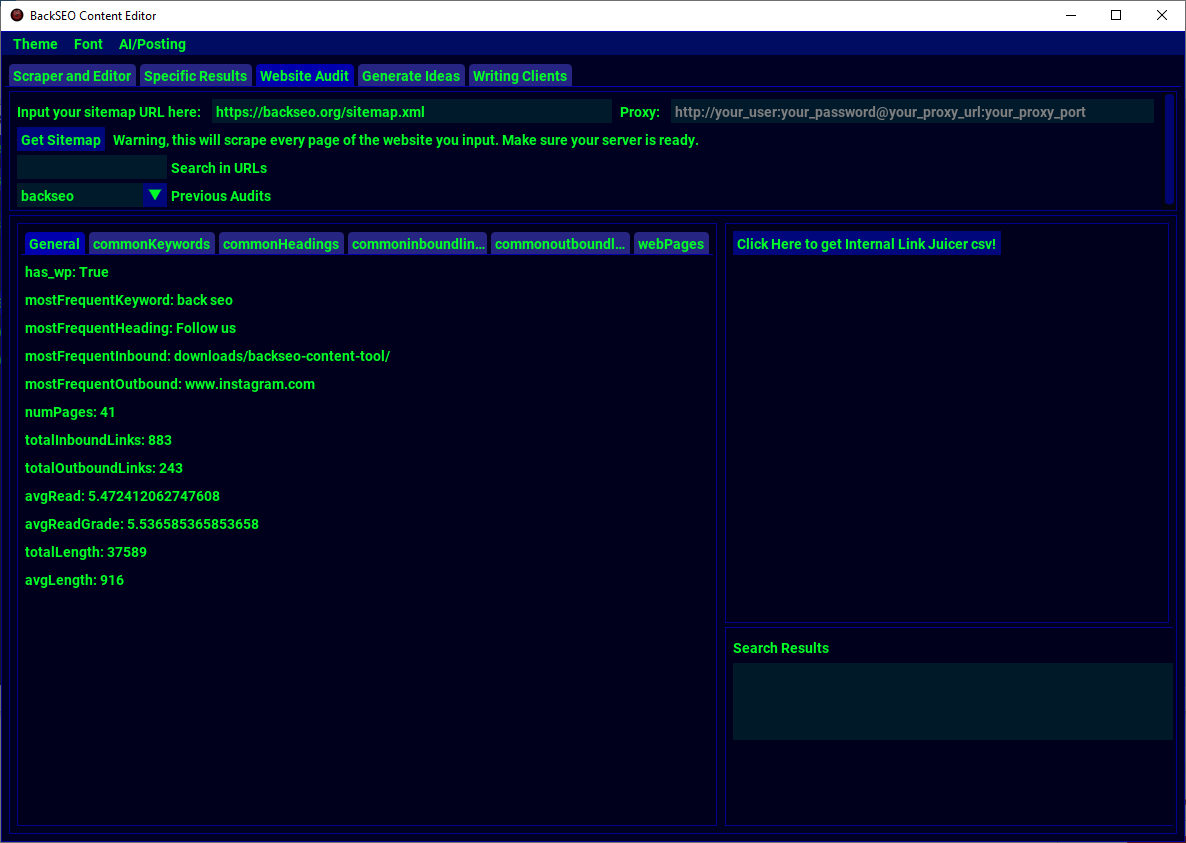 BackSEO Content Tool